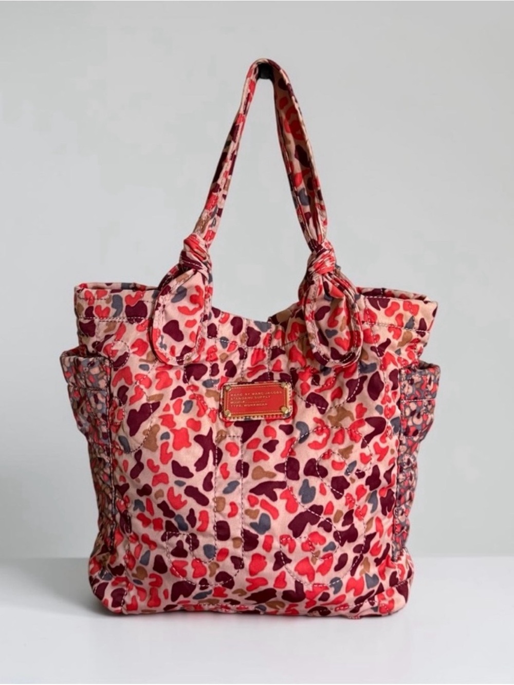 Marc Jacob’s Quilted Nylon Pink Leopards Print Tote Bag